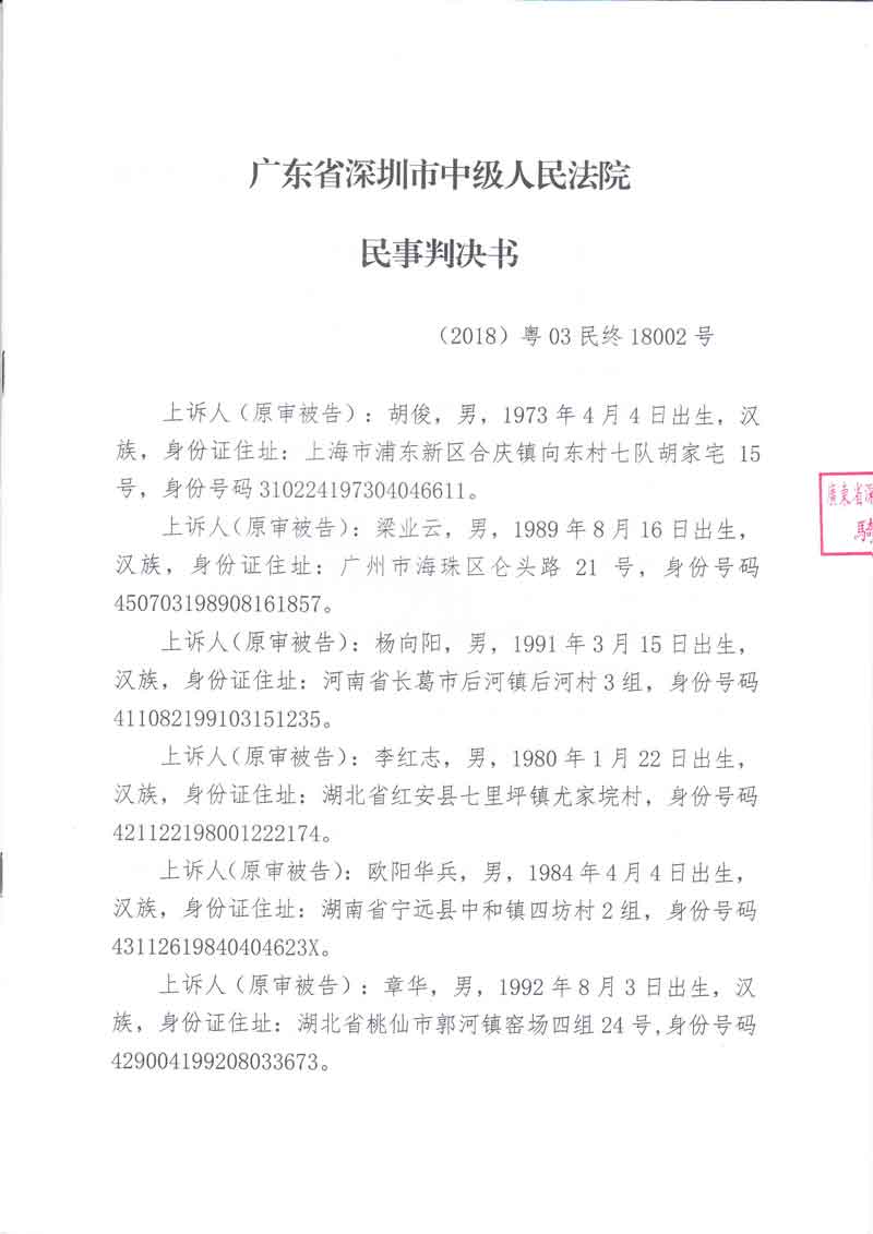 胡俊等違法損害公司利益，自食苦果！